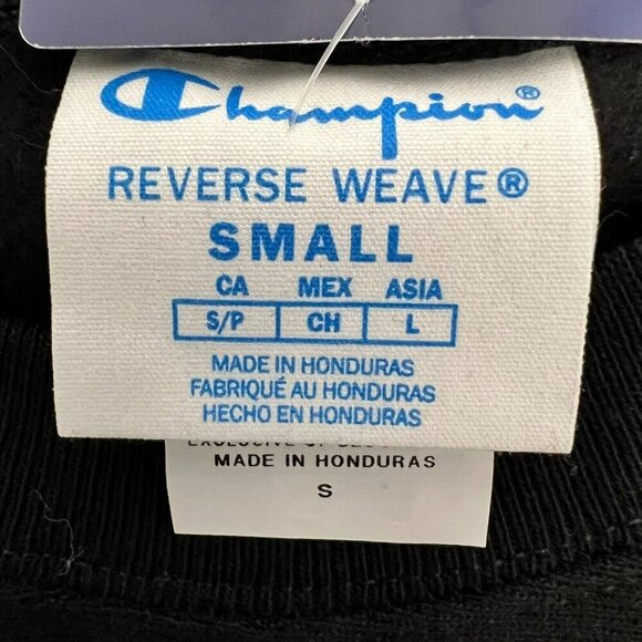 Champion Mens Black Long Sleeve Crew Neck Pullover Sweatshirt Size Small New - Picture 8 of 10
